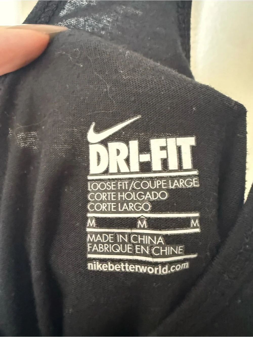 Nike Dri-FIT Black Loose Fit Racerback Tank Size Medium